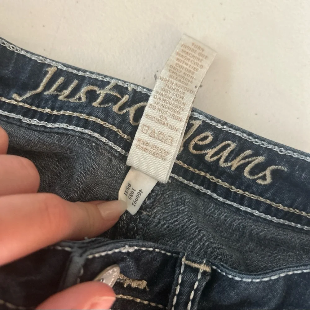 Justice Jeans‎ Kids Simply Low Y2K Skinny Jeans Western Cowgirl Size 12S Girls